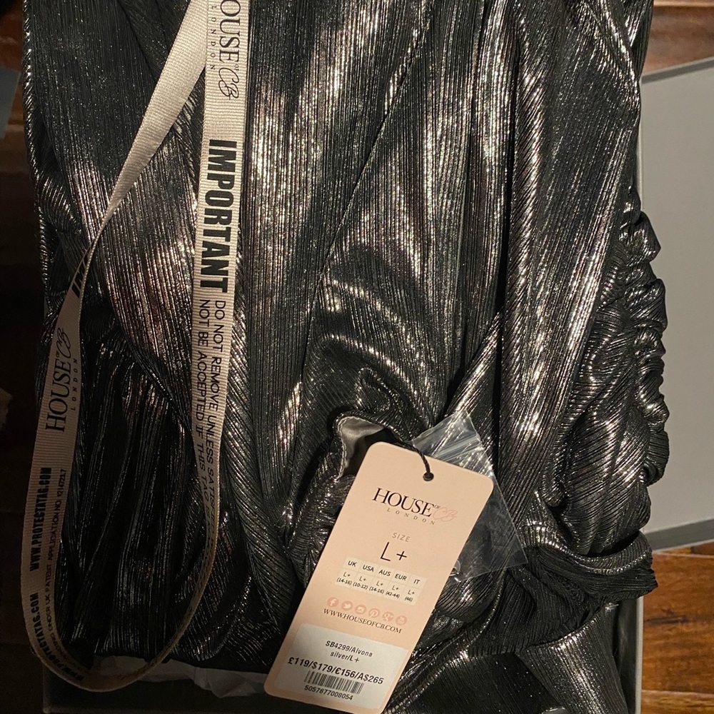 House of CB metallic silver dress